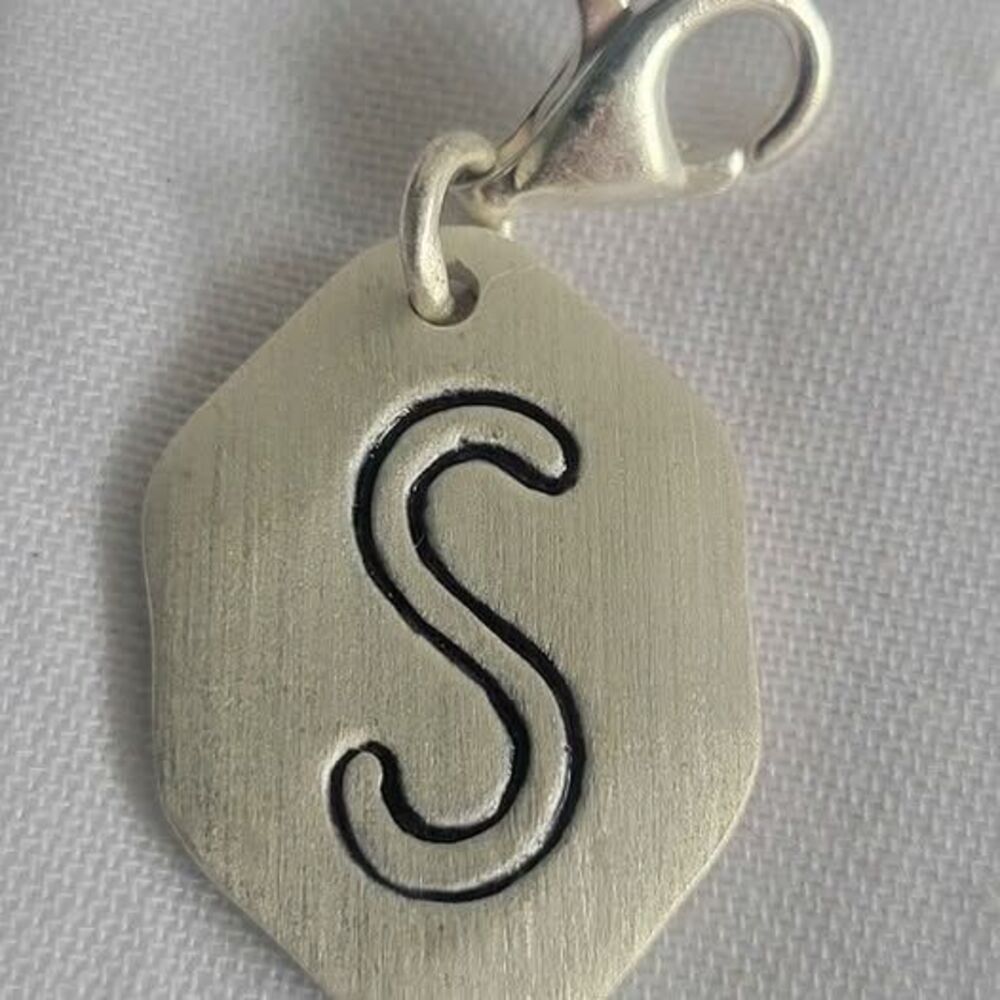 Sterling Silver S Charm "Sexy" w/ Lobster Clasp 4.5 grams